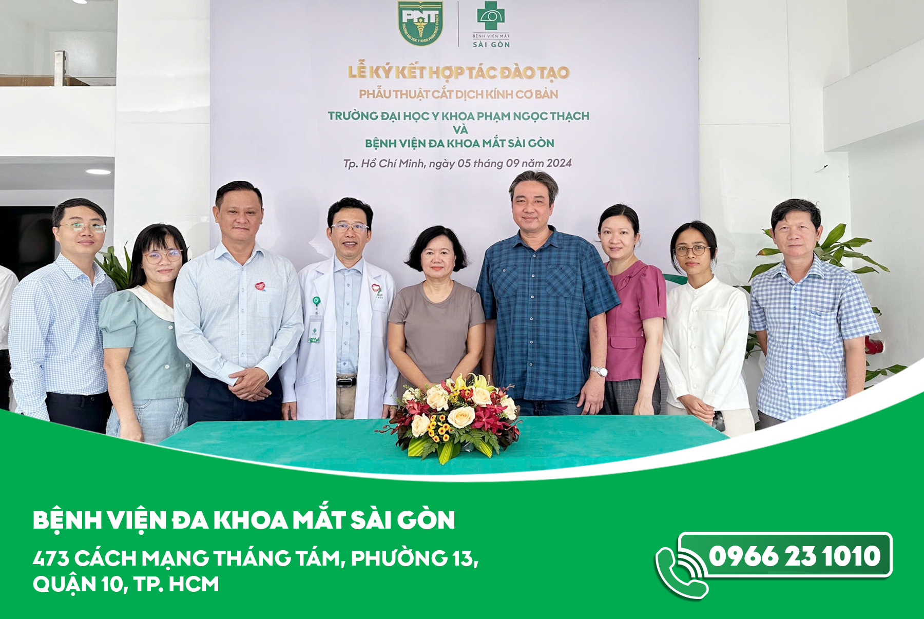 Trường Đại học Y khoa Phạm Ngọc Thạch và Bệnh viện Đa khoa Mắt Sài Gòn (Mắt Sài Gòn Cách Mạng Tháng Tám) ký kết hợp tác đào tạo phẫu thuật cắt dịch kính cơ bản